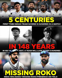 India Score 5 Centuries but Still Lose